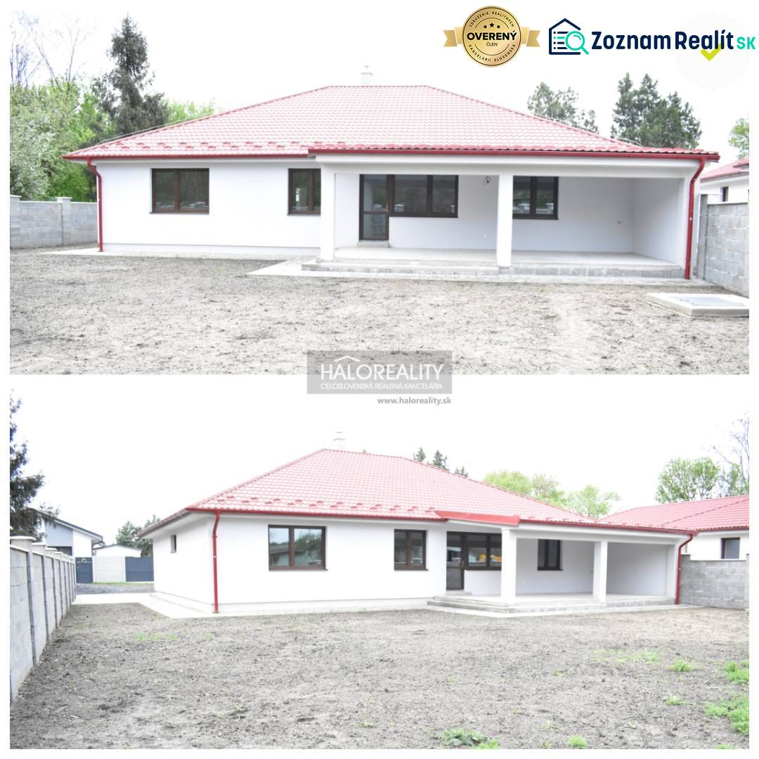 A family house in Závod with a red roof, spacious yard, and covered terrace.