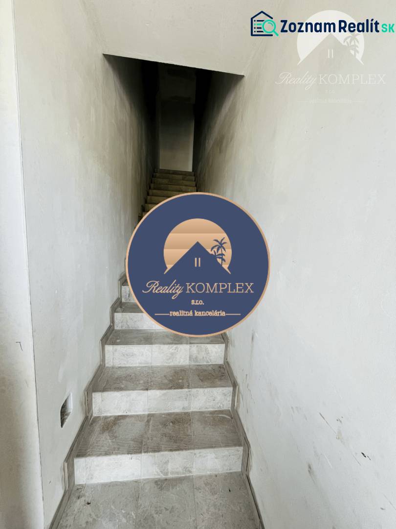 A narrow staircase with a tiled floor leads to the upper floor of a 3-room apartment.