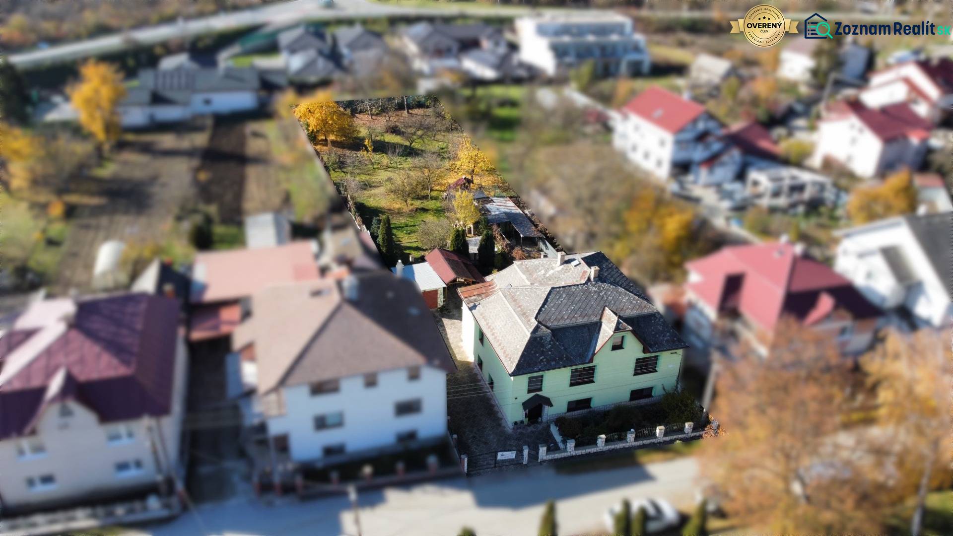A family house on Ortášska Street in Nižná Hutka surrounded by a garden and trees.