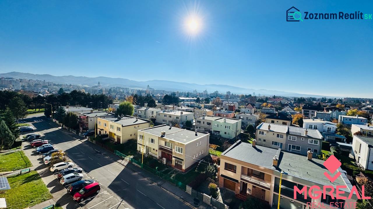 View of houses and streets in Prievidza on I. Krasko from a 4-room apartment.