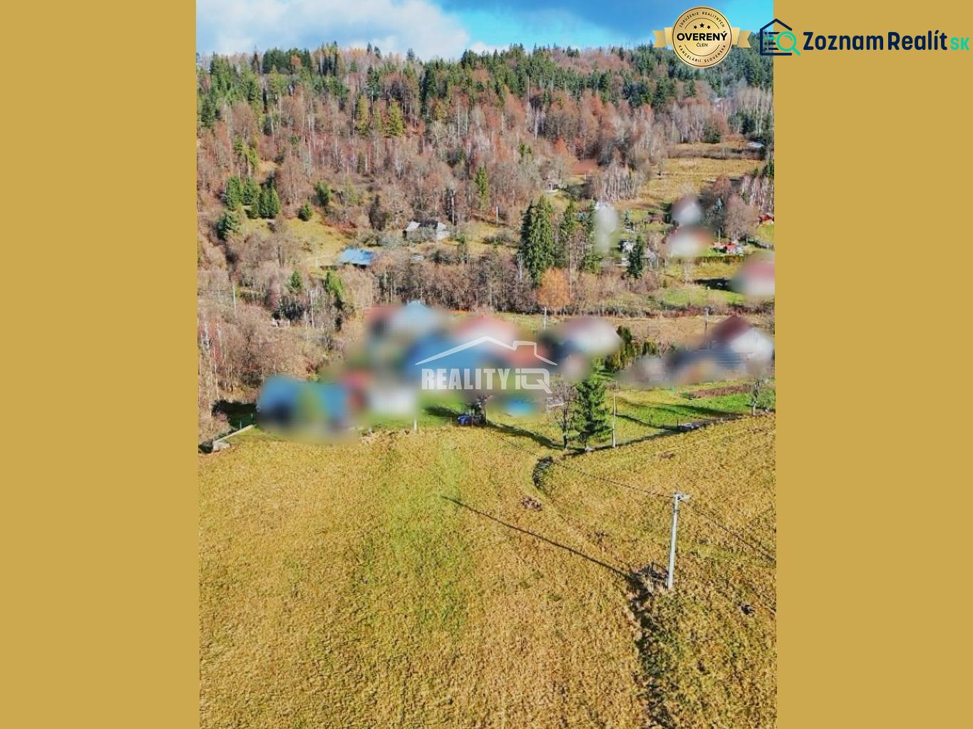 Plots - housing in Turzovka, surrounded by hills and trees.