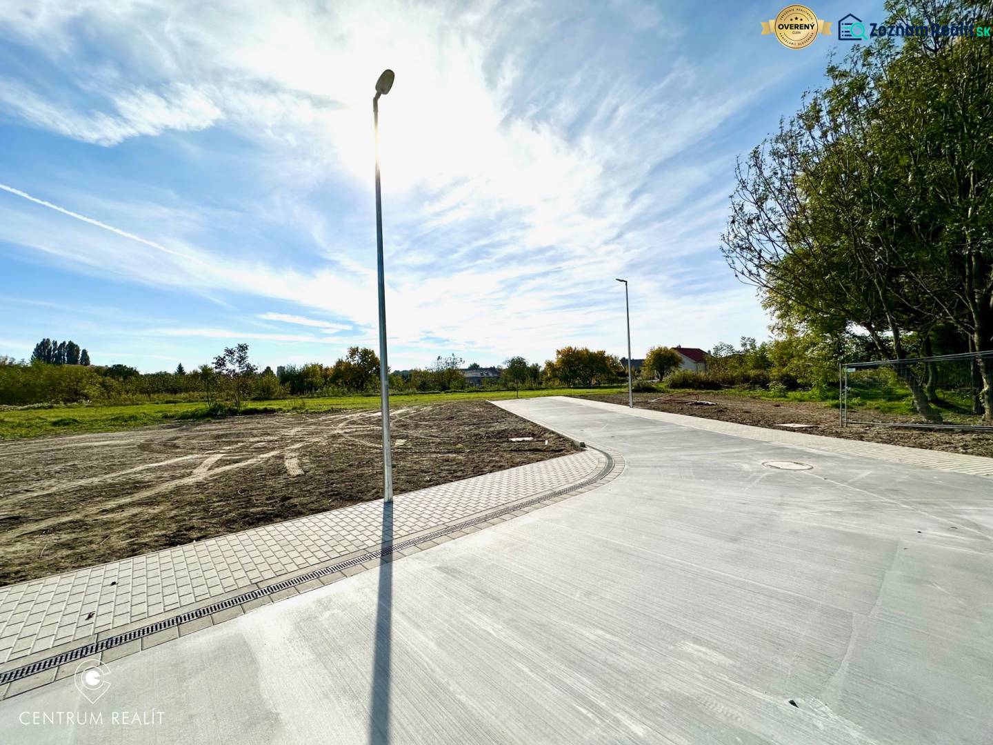 Concrete road on a residential property in Malinovo near Malinovo Street.