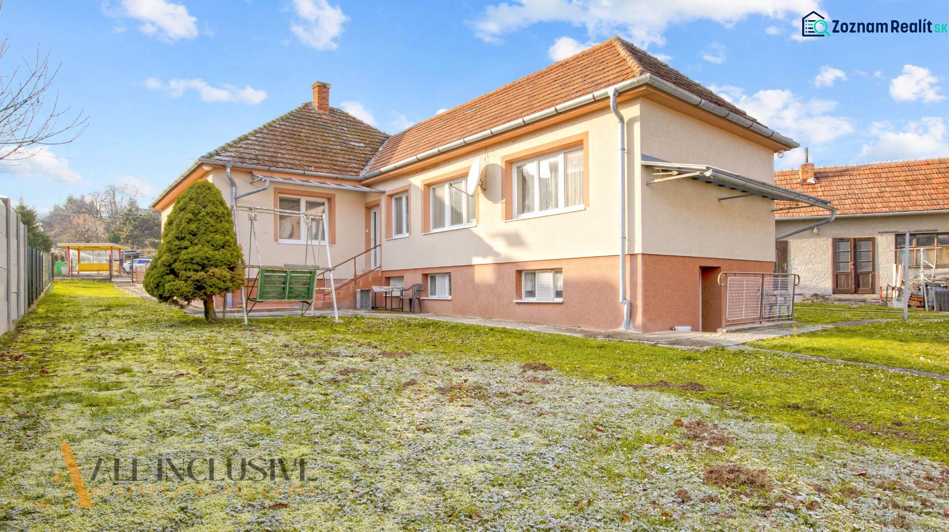 A family house in Prašice on Nemečkovská Street with a large garden and a gazebo.