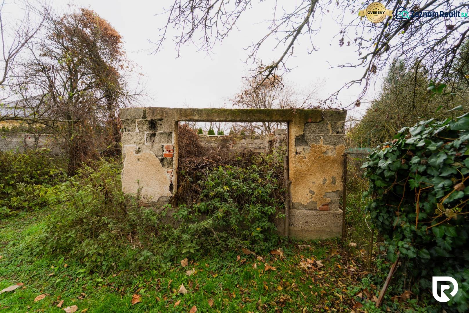 Overgrown ruins of an old family house on Partizánska Street in Bánovce nad Bebravou.