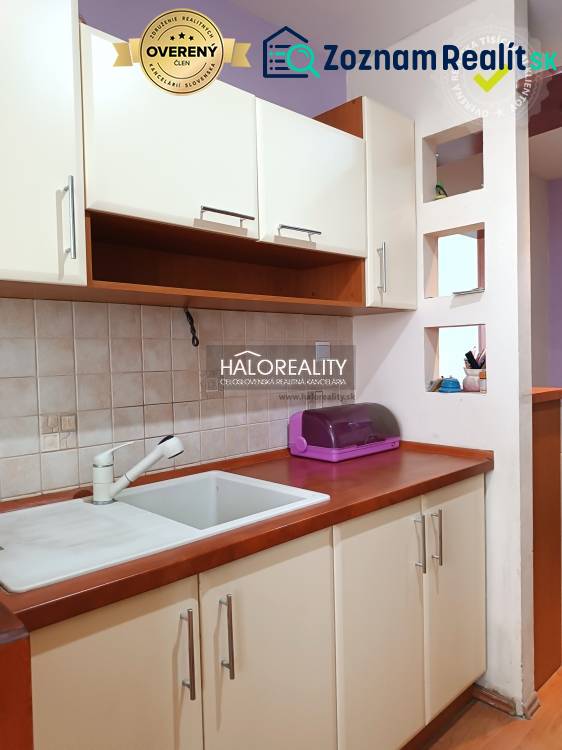 Kitchen corner in a studio apartment with a sink and cabinets.
