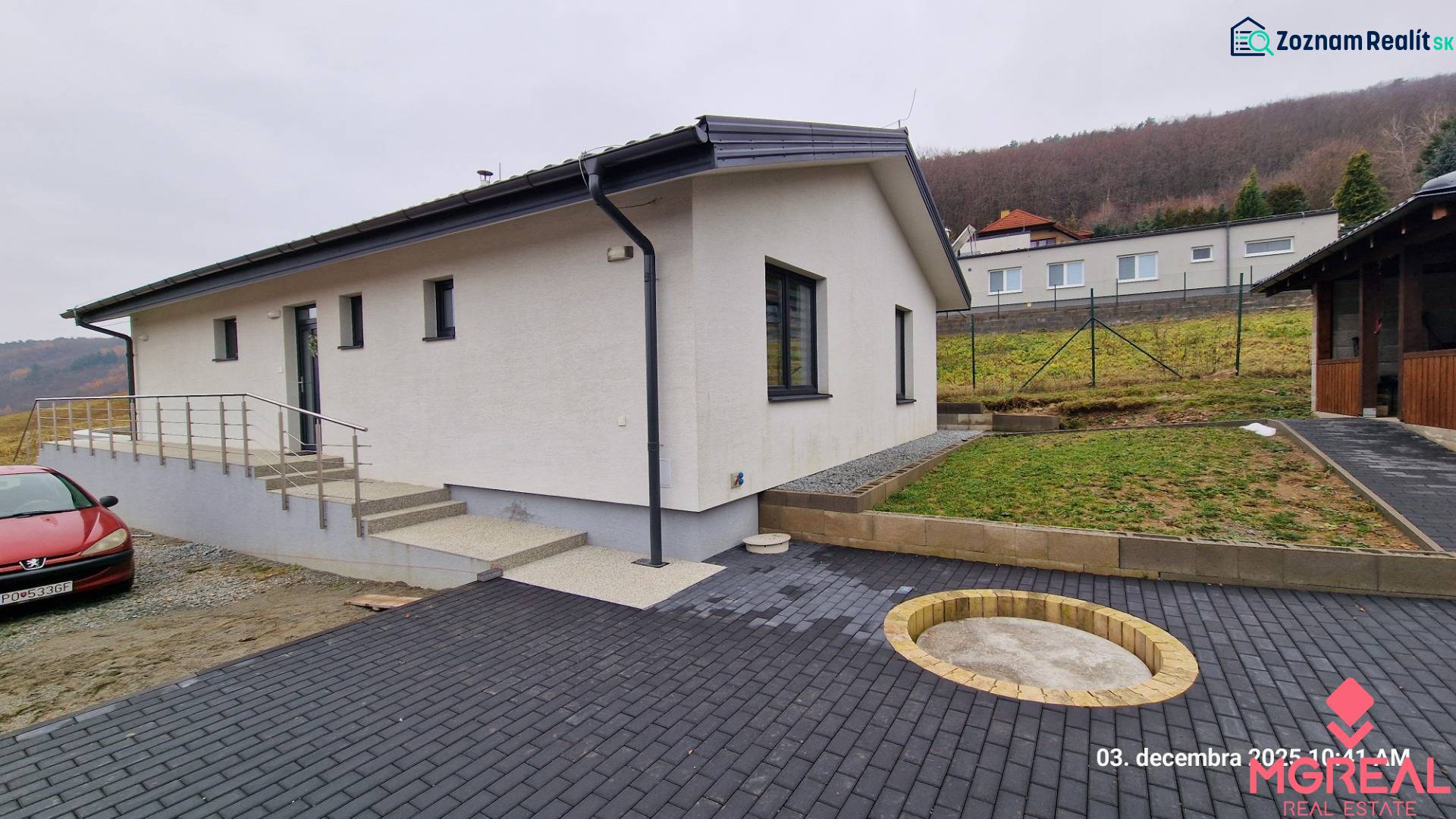 Family house on Kopaninova Street in Sokolí, with a paved courtyard and staircase.