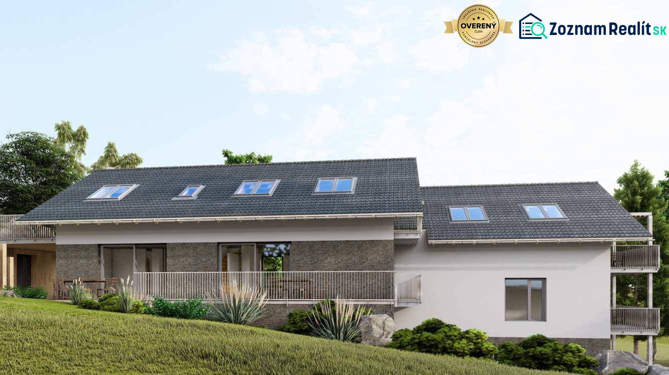 A recreational apartment in Starý Smokovec with modern skylights and spacious balconies.