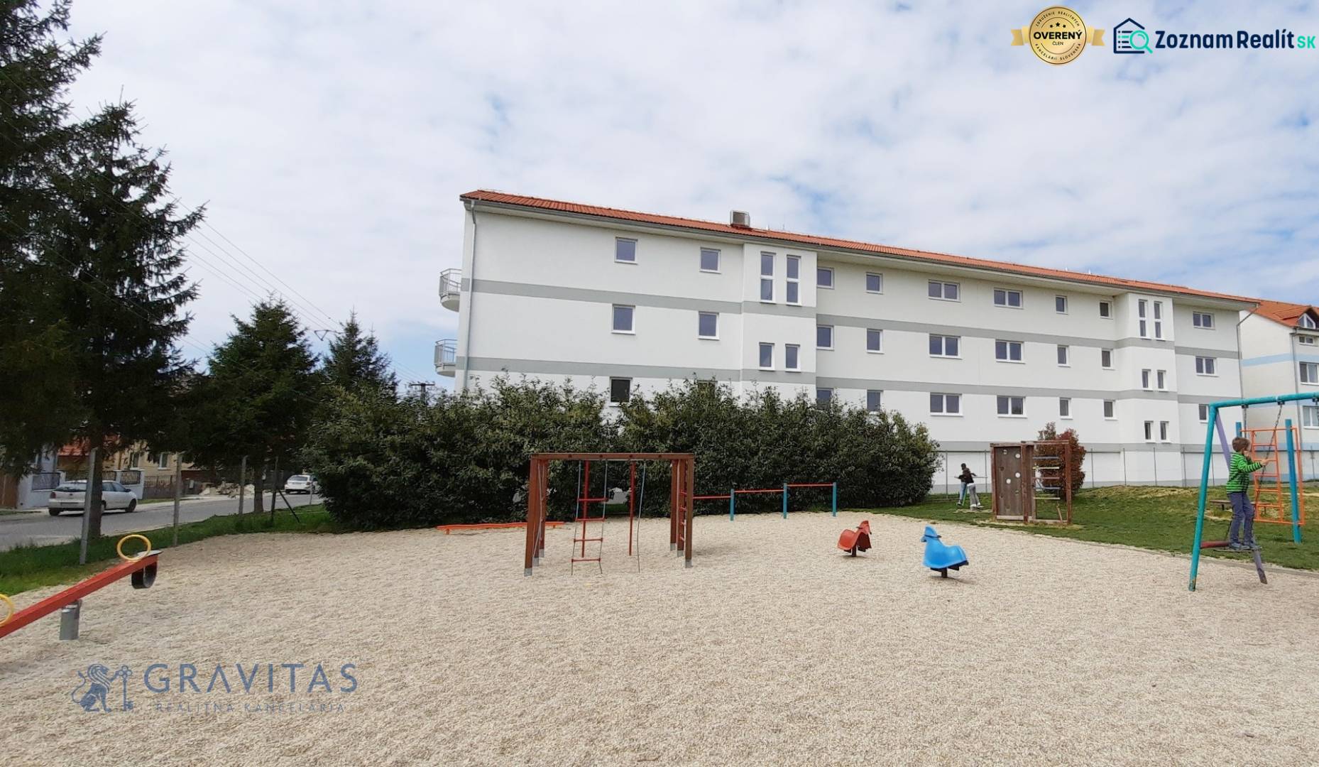 Playground near the apartment building on Školská Street in Chorvátsky Grob.