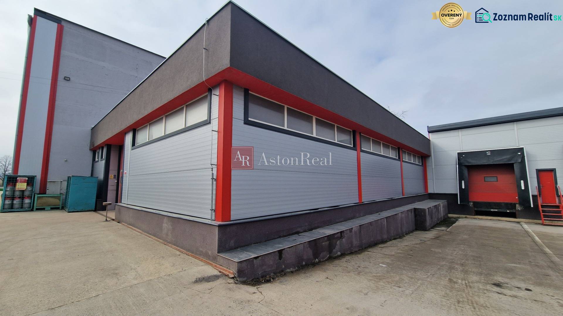An industrial warehouse on Východná Street in Poprad, equipped with a loading ramp and a modern facade.