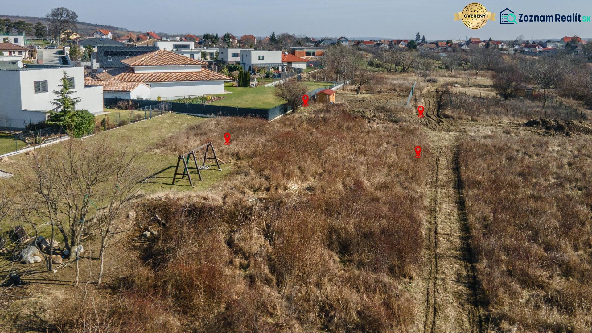 Exterior view of residential plots in the town of Pezinok.