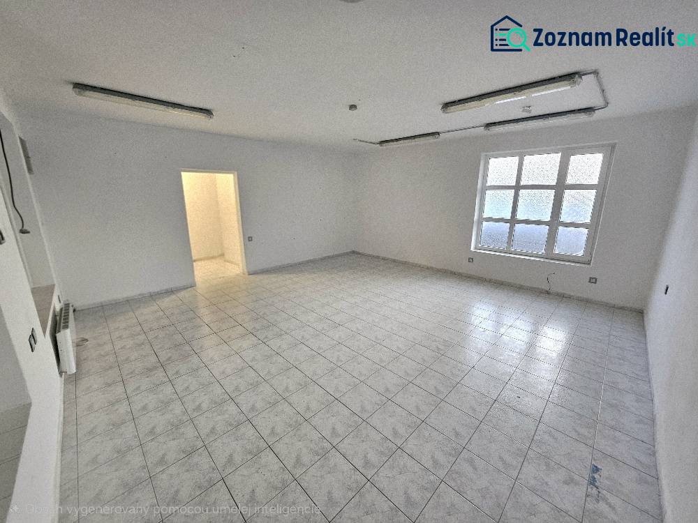 Empty commercial spaces with tiles and a window.