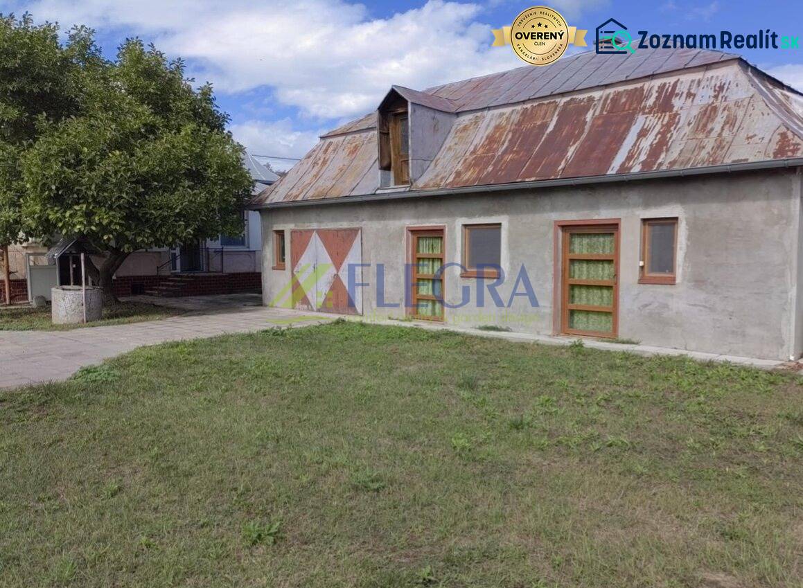 A family house in Veľké Raškovce with a metal roof and a garden with a tree.