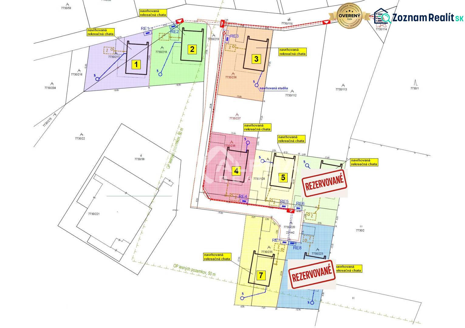 Land division plan for residential purposes in Spišské Vlachy, designation of reserved plots.