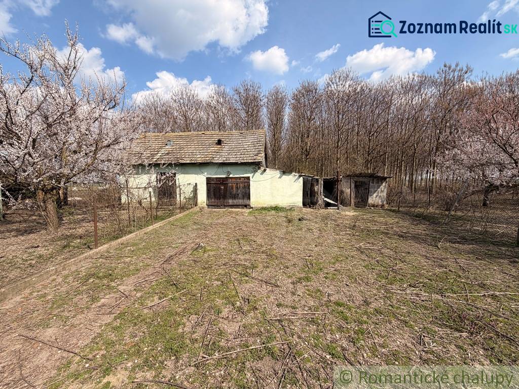 A family house in Čalovec with a rural atmosphere, surrounded by blooming trees and a forest.
