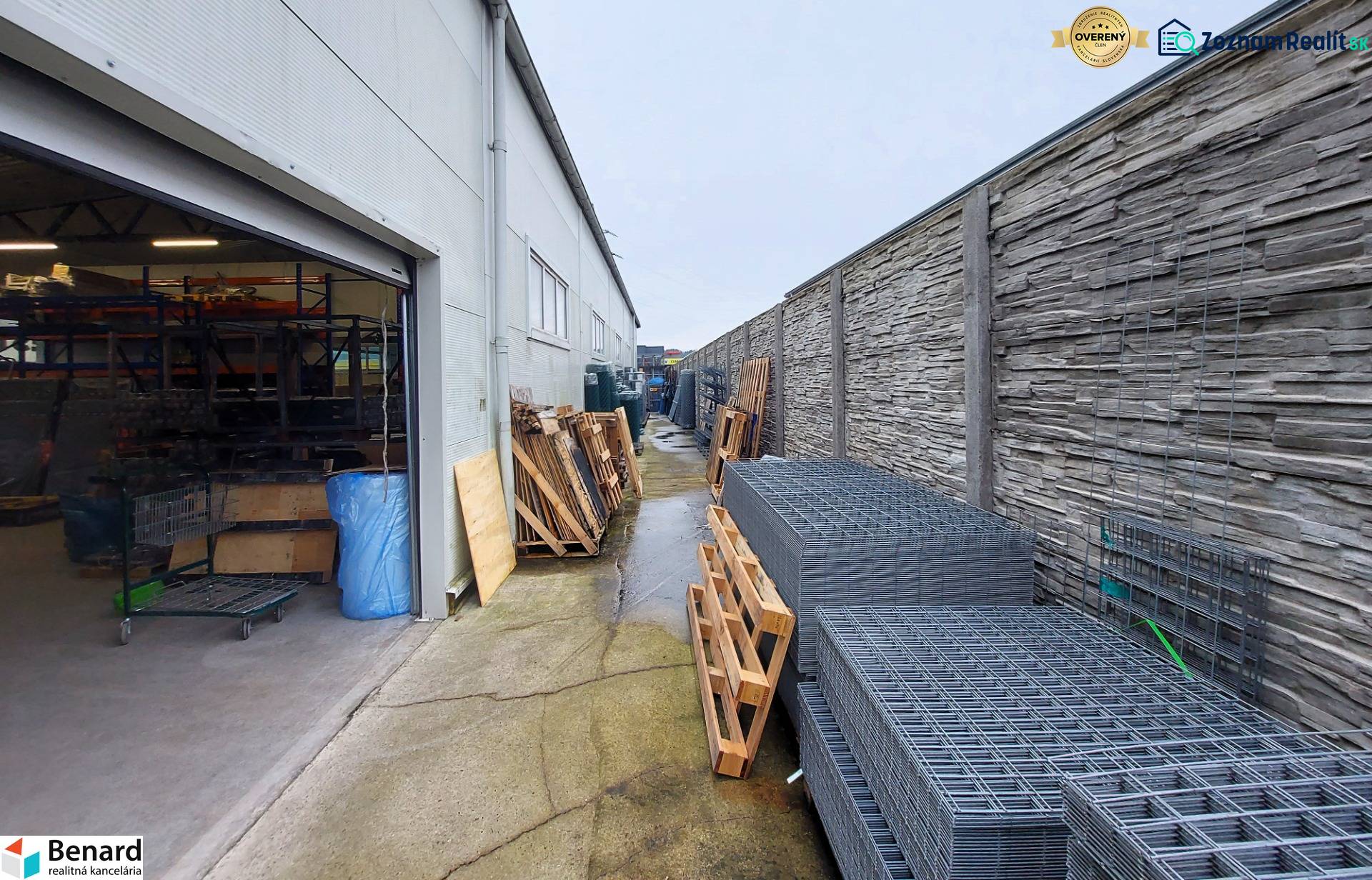 Warehouses and materials in commercial premises on Kamenna Street in Žilina.