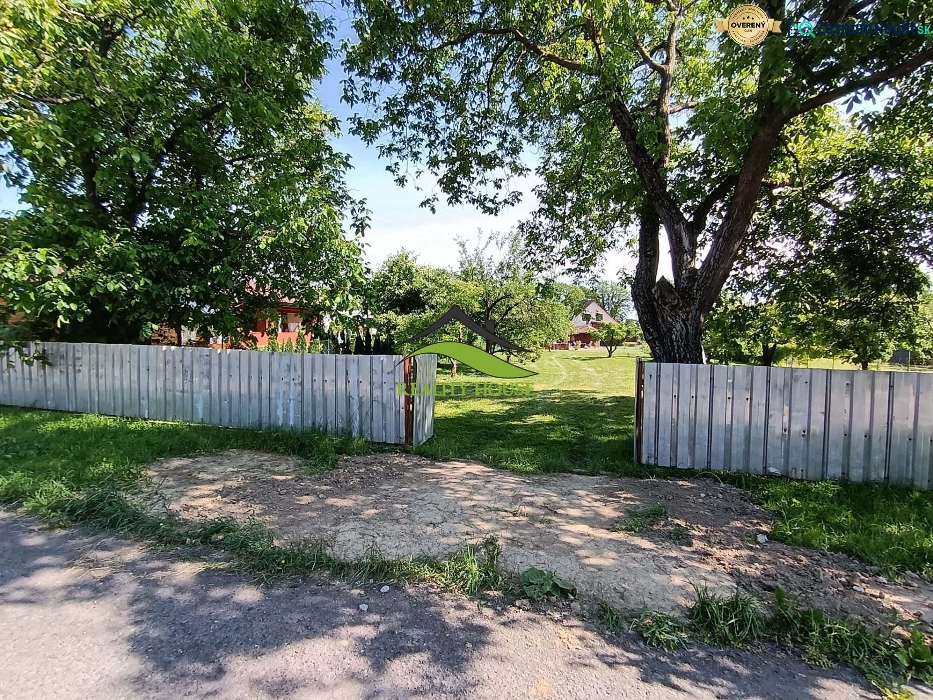 The plot surrounds a green area in Strážske, ideal for living with fruit trees.