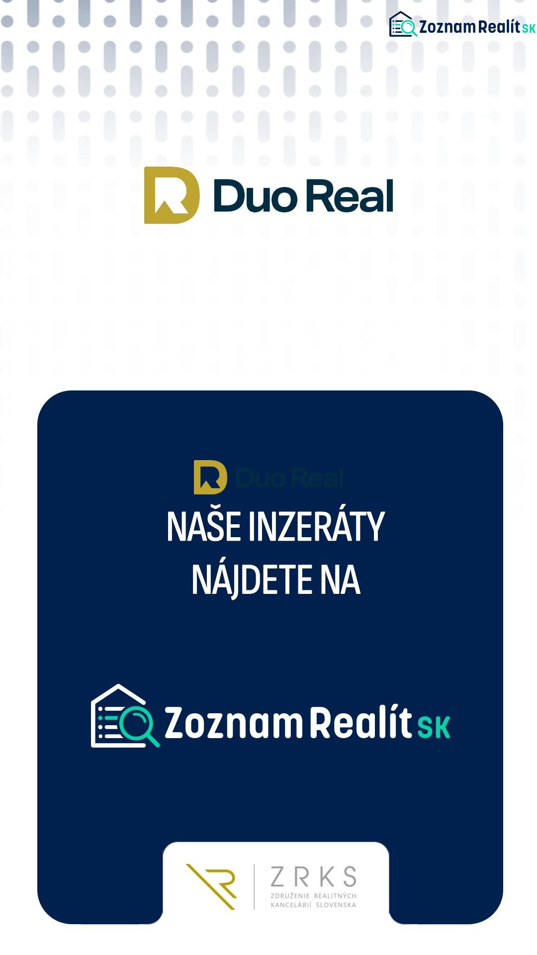 Real estate agency Duo Real advertisement on the Zoznam Realít website.