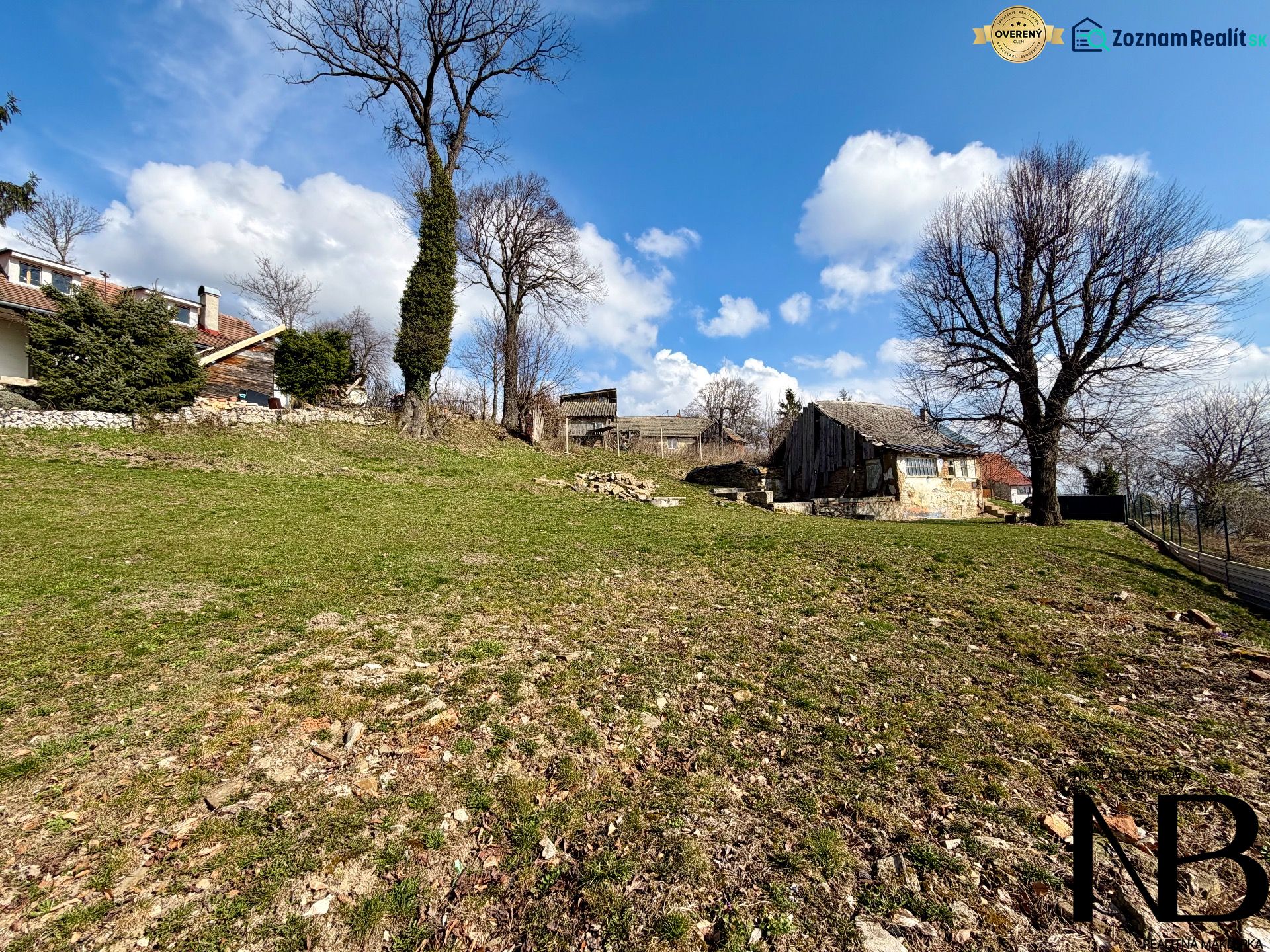 Spring panorama from the street in Lubina ideal for residential plots.