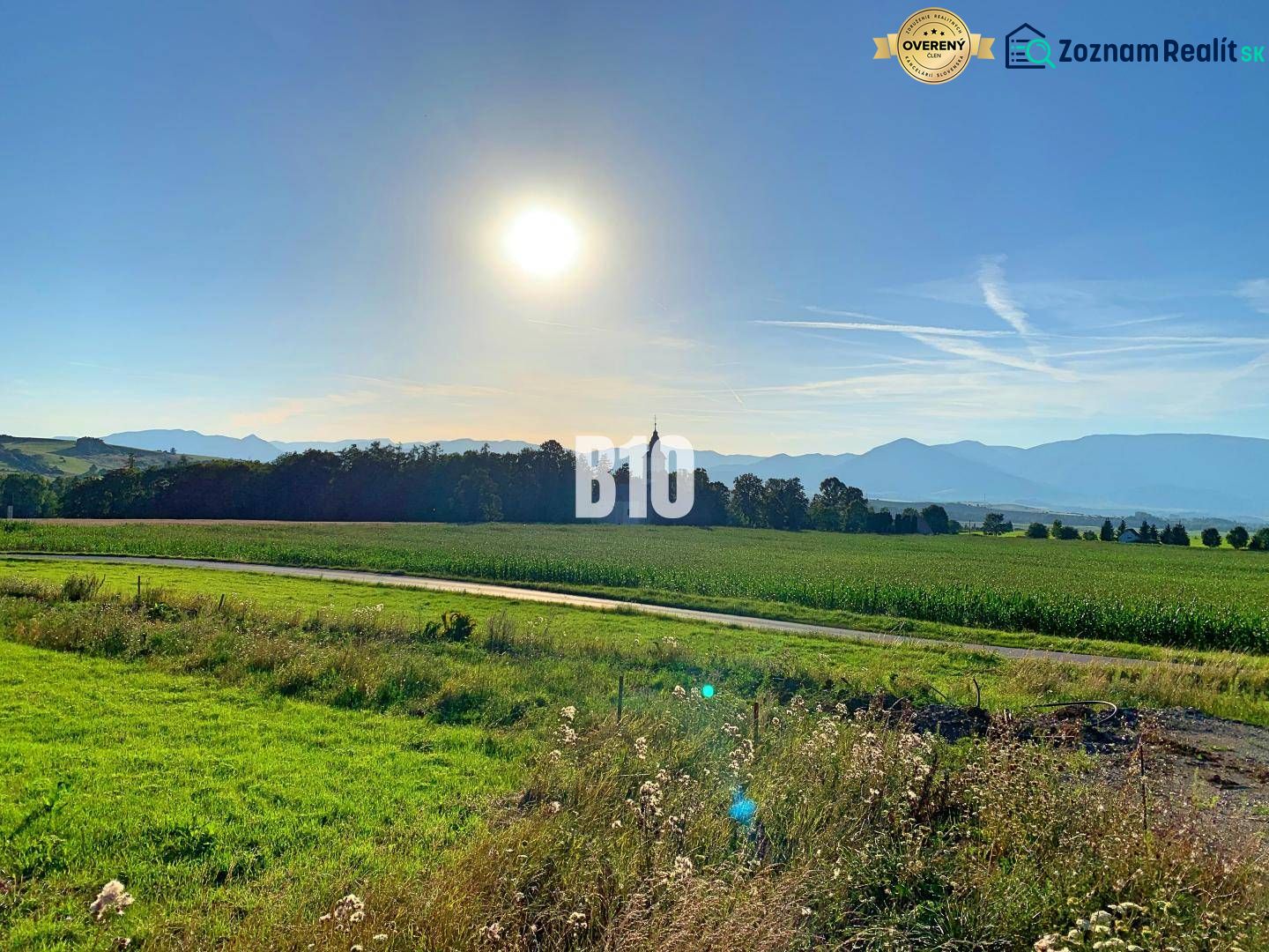 Beautiful nature with meadows at sunset, suitable for plots and living.