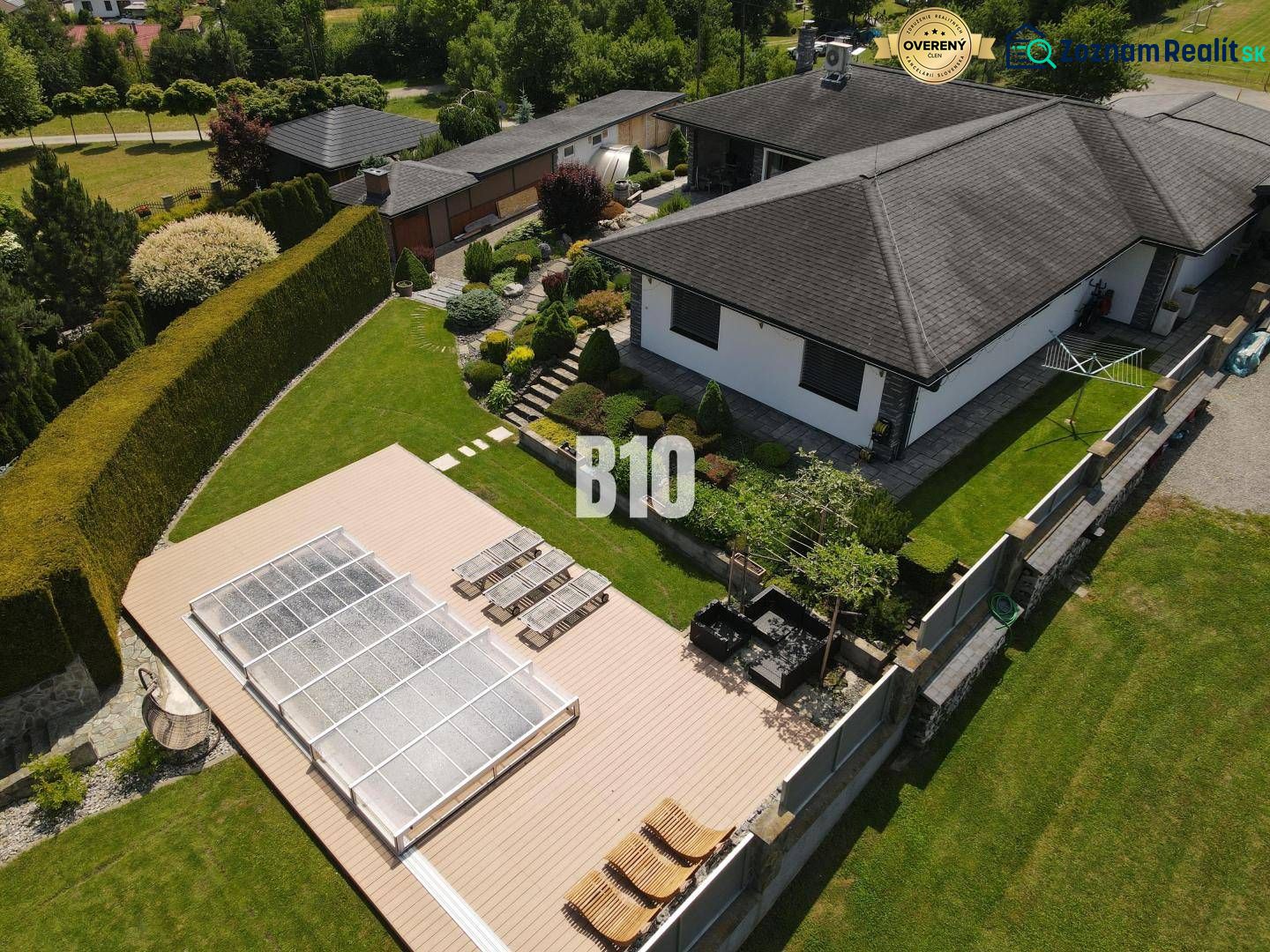 In Súľov-Hradná, there is a villa with a pool on the terrace and a landscaped garden.