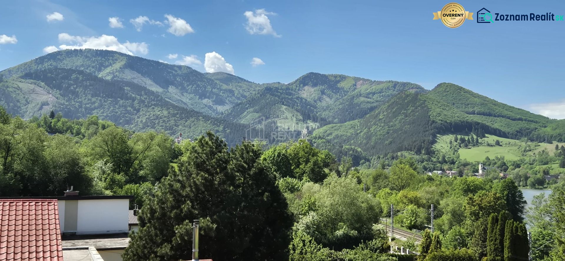 View from Rozbehy in Varín to green-covered hills, suitable for residential plots.