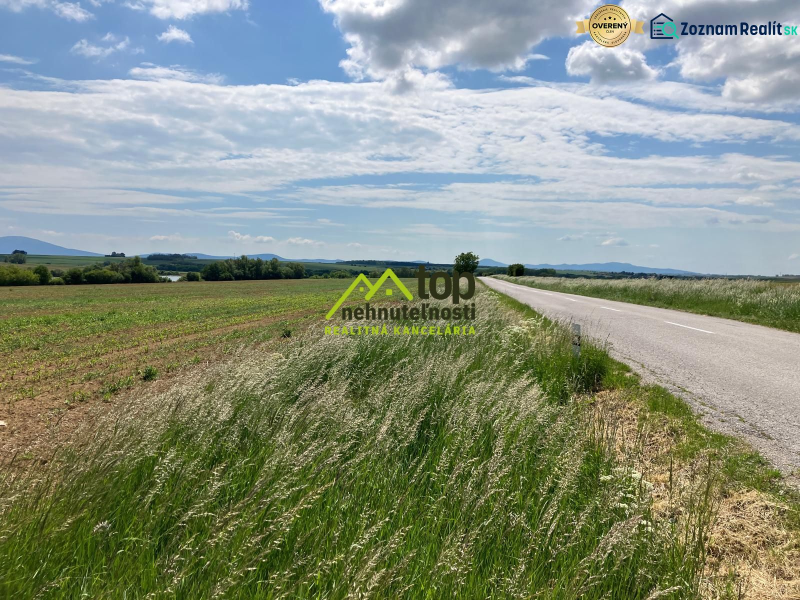 Land in Krtovce suitable for residential plots, with a view of the surrounding nature.