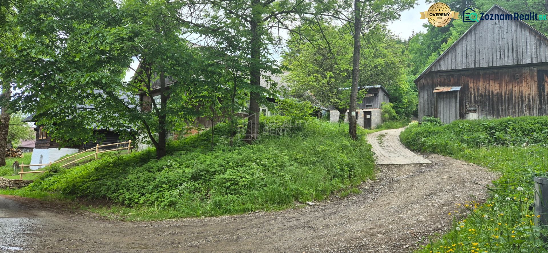 The greenery of the surrounding nature and wooden buildings in Terchová for Land - housing.