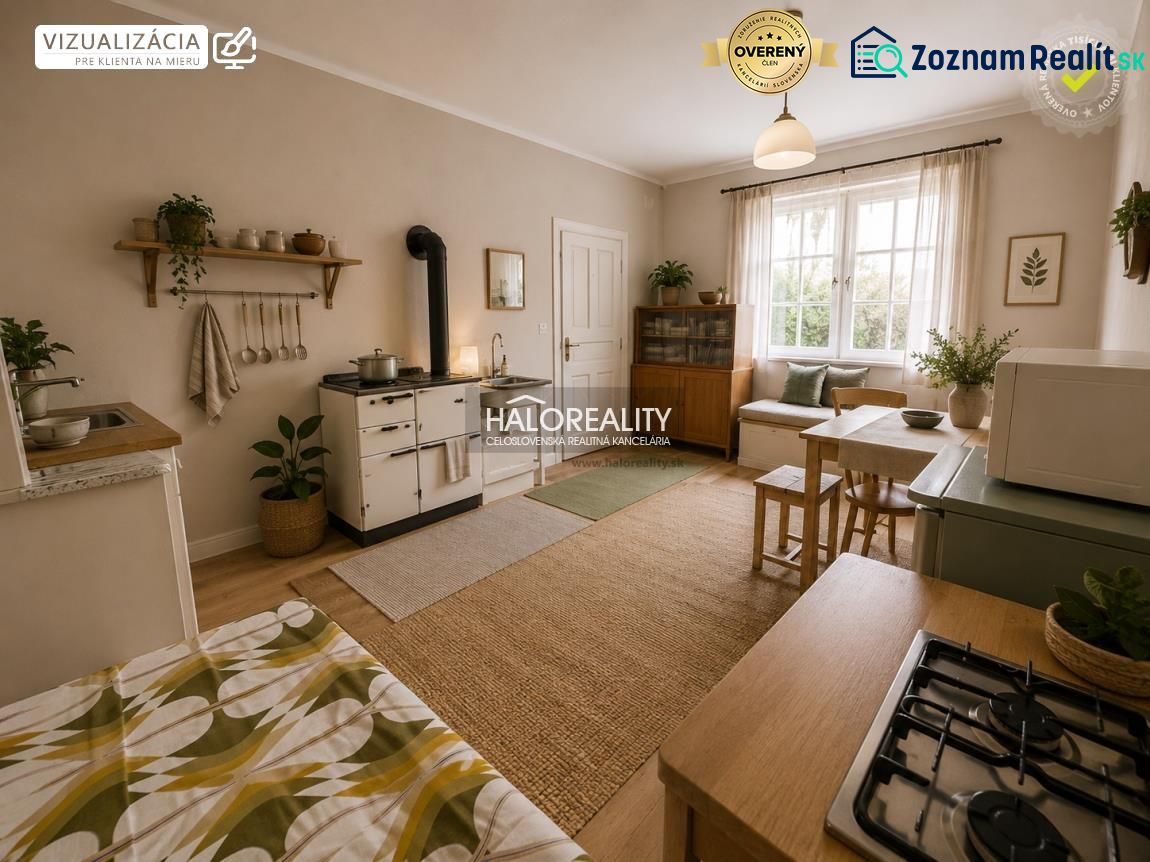 Interior of a family house with a wooden decor floor and a cozy kitchen nook.