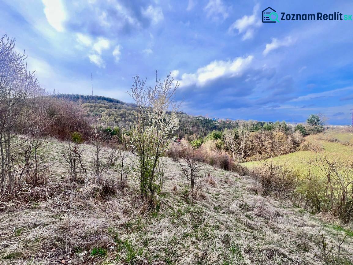 Hilly landscape with grass and shrubs around Banská Bystrica, suitable for living.
