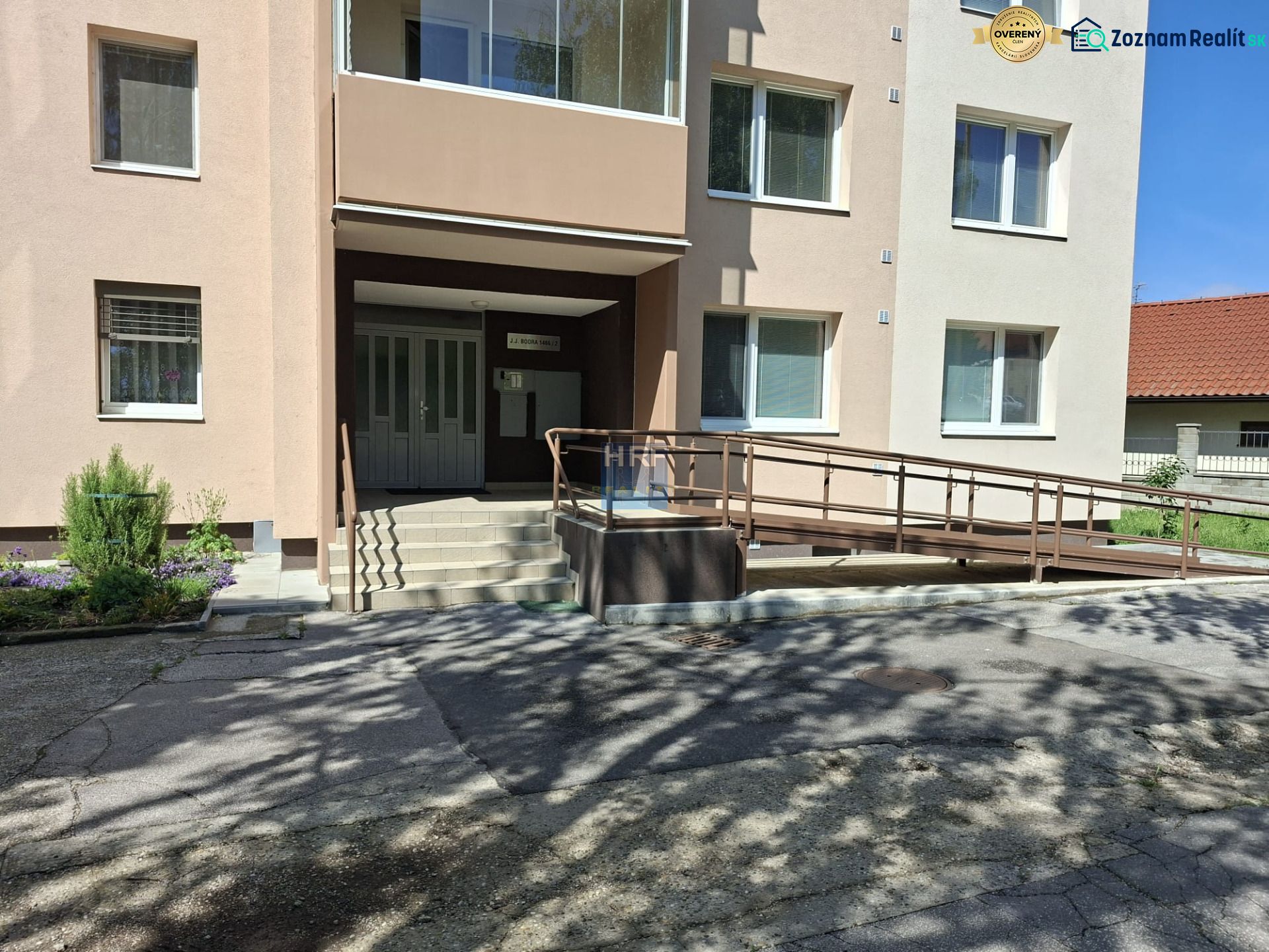 Entrance to the apartment building on J.J. Boora Street in Holíč, 3-room apartment.