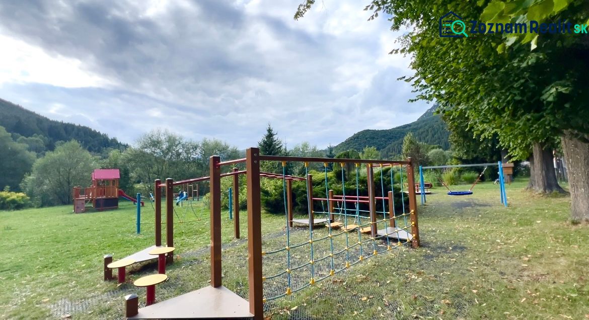 Playground in Stankovany with climbing frames, swings, and surrounding nature.