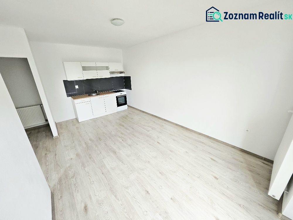 Kitchen unit and floor with wooden decor in a studio apartment.