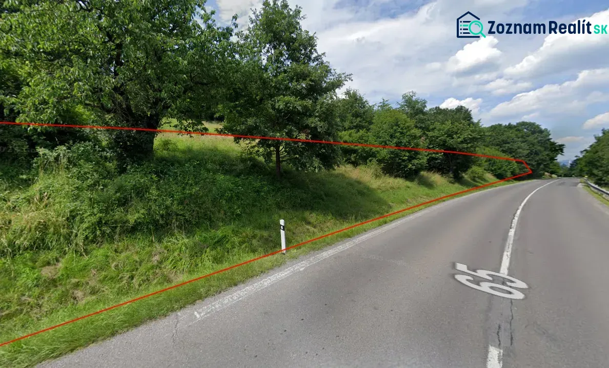 A green slope with a road in Orovnica, part of a unique property.