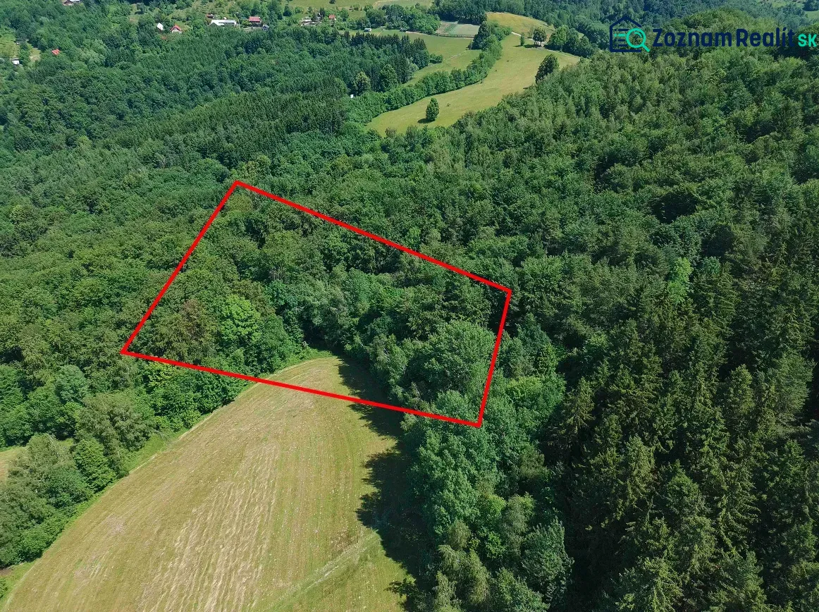 Aerial view of agricultural and forest land in the ski area Lysá pod Makytou.