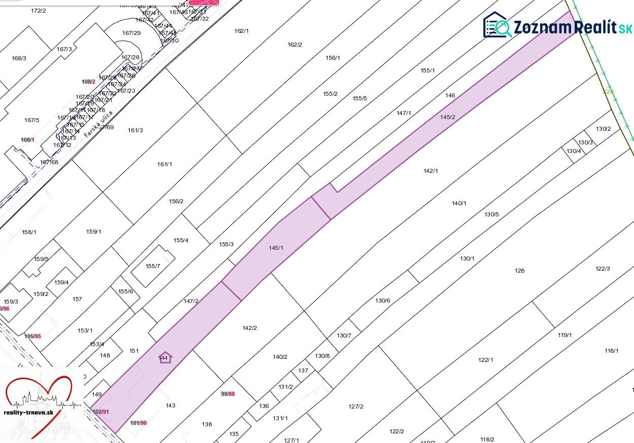 Land Map - Housing in Banská Bystrica on L. G. Zaosek Street.