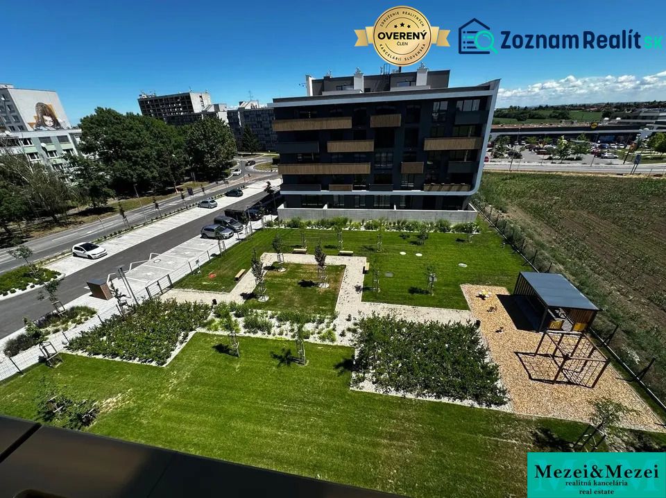 Apartment complex on Gen. Golián Street in Trnava with an adjacent grassy park.