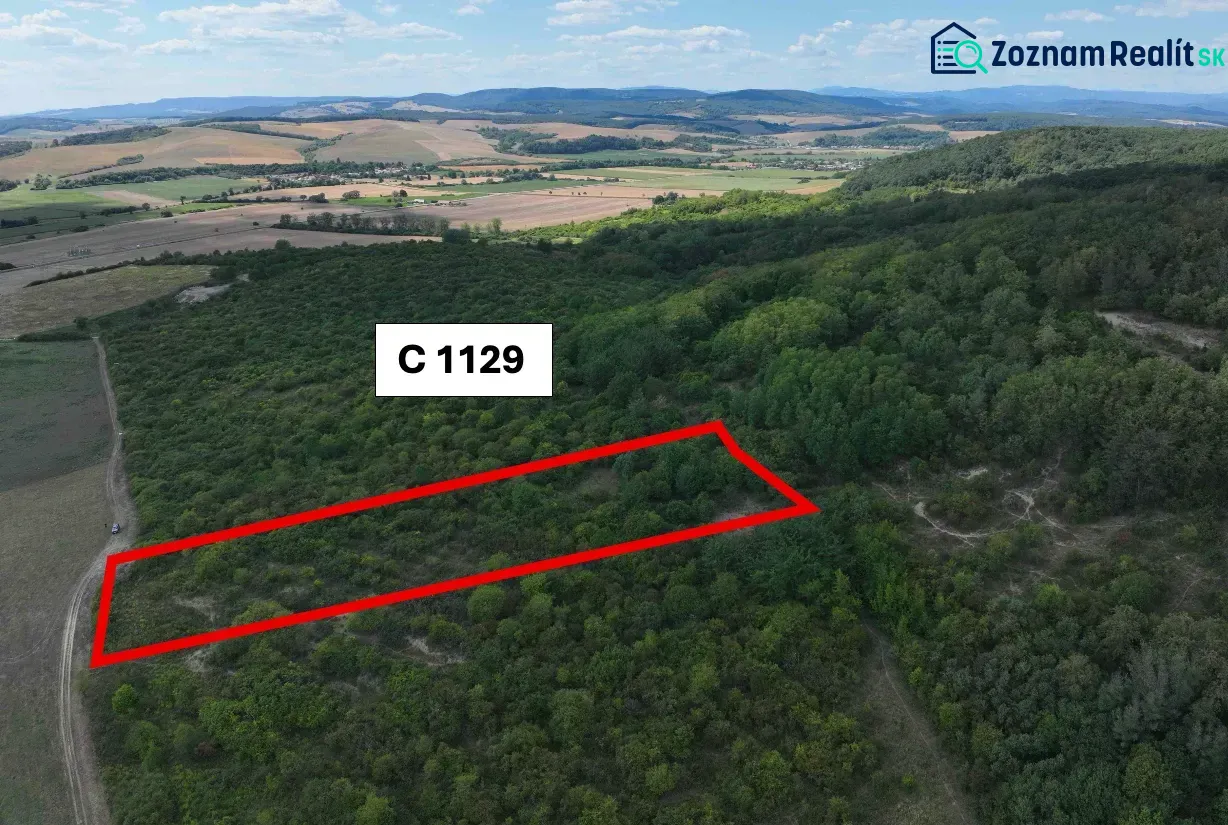 Agricultural and forest lands in Tornaľa with marked area and picturesque surroundings.