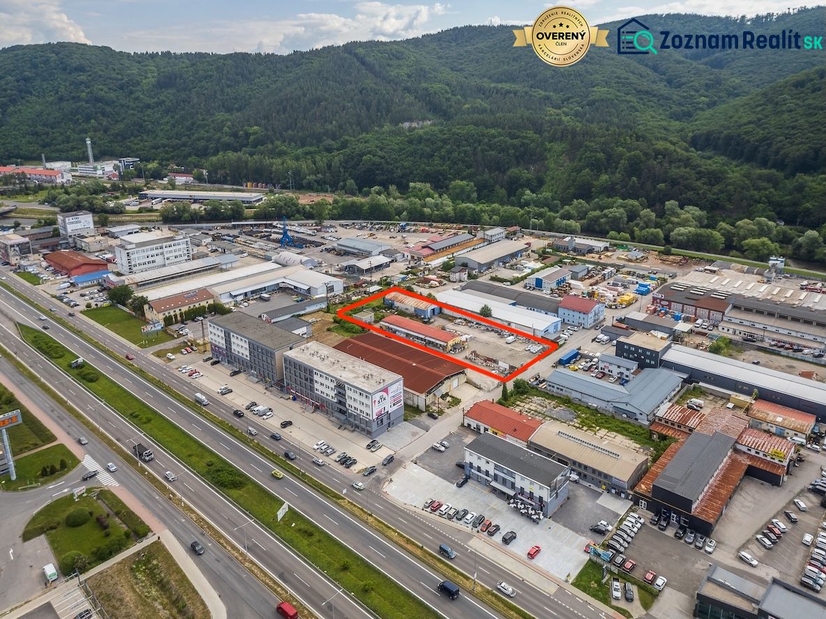 Aerial view of the industrial area on Zvolenská Road in Banská Bystrica.