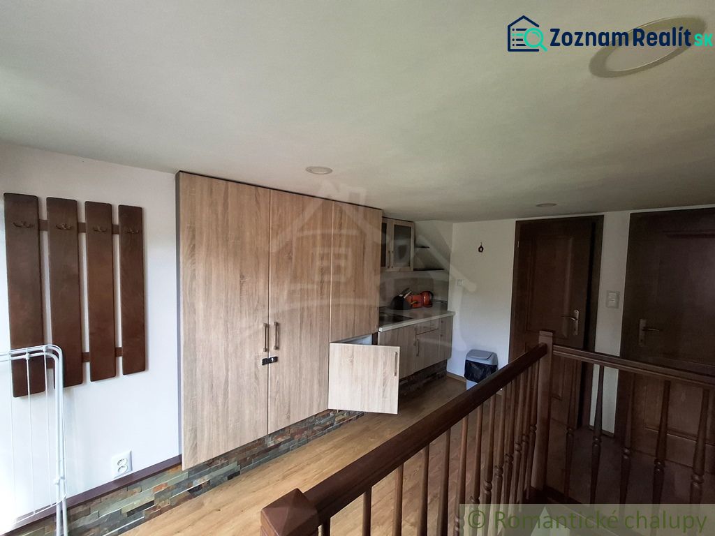 Interior of commercial spaces with wood-patterned flooring and built-in wardrobe.