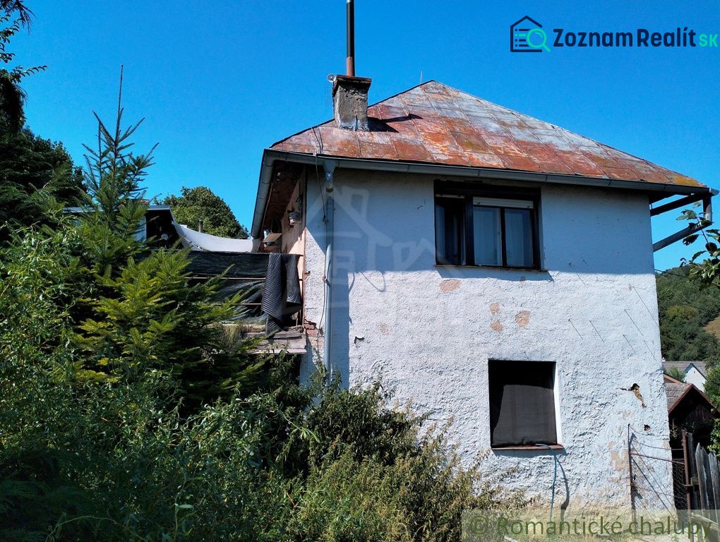 A family house in Stará Turá with a worn-out roof and overgrown surroundings.