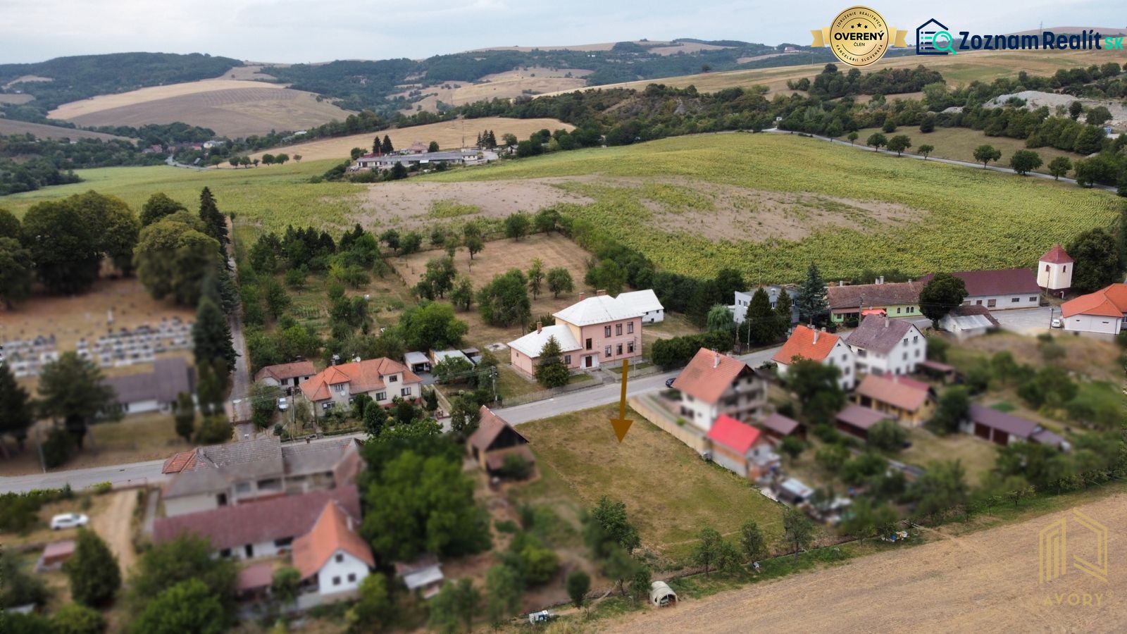Panorama of the village Podbranč with greenery; ideal for plots - living.