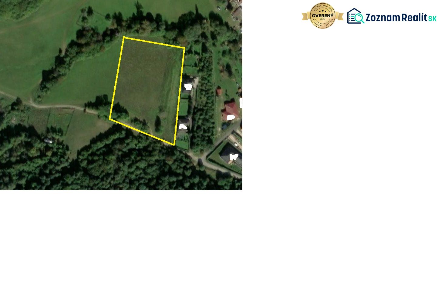Plots - housing in Nitrianske Sučany, surrounded by greenery and trees.