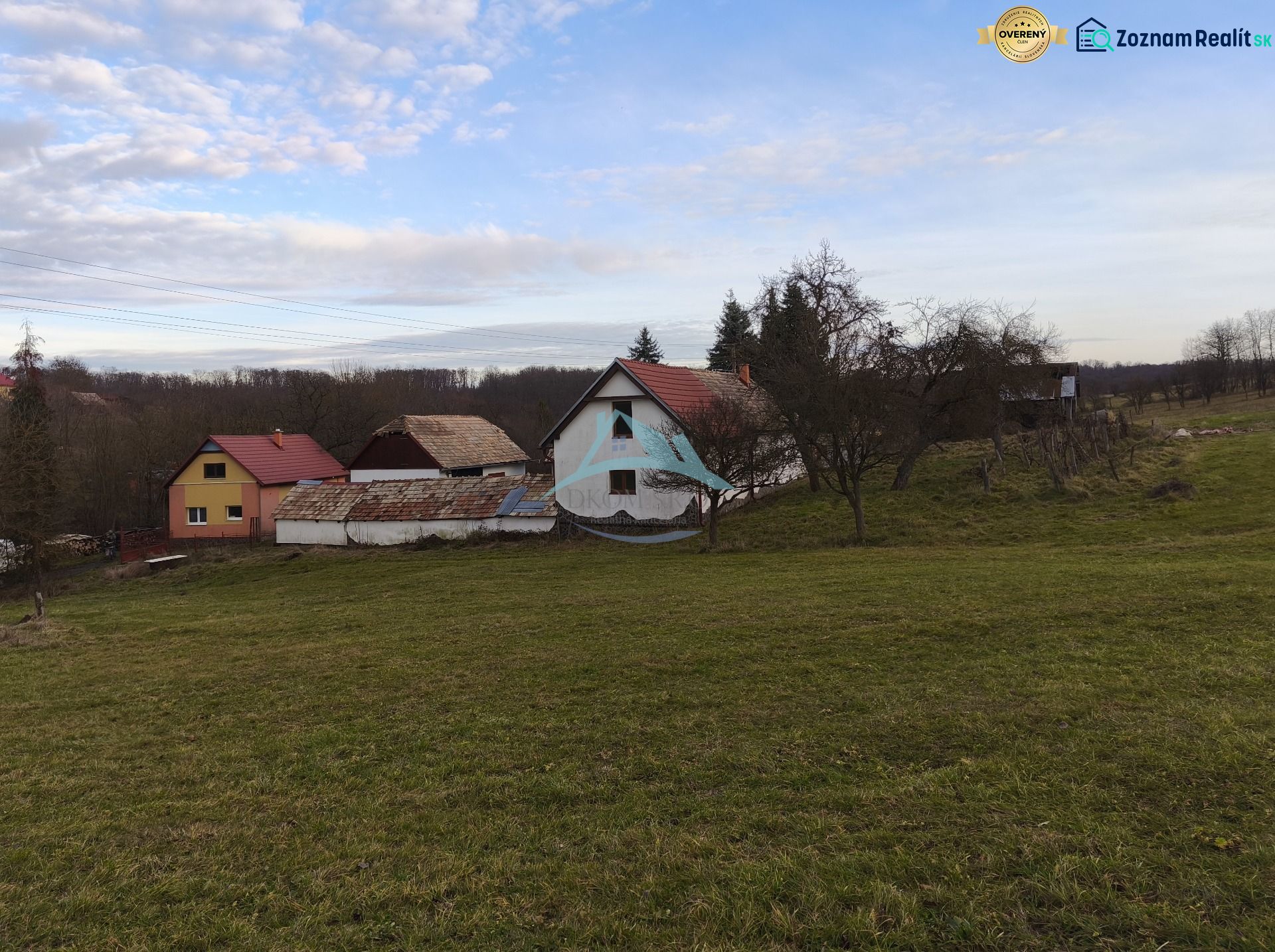 A family house in Dolná Strehová on Prieloh Street surrounded by grassy landscape and trees.