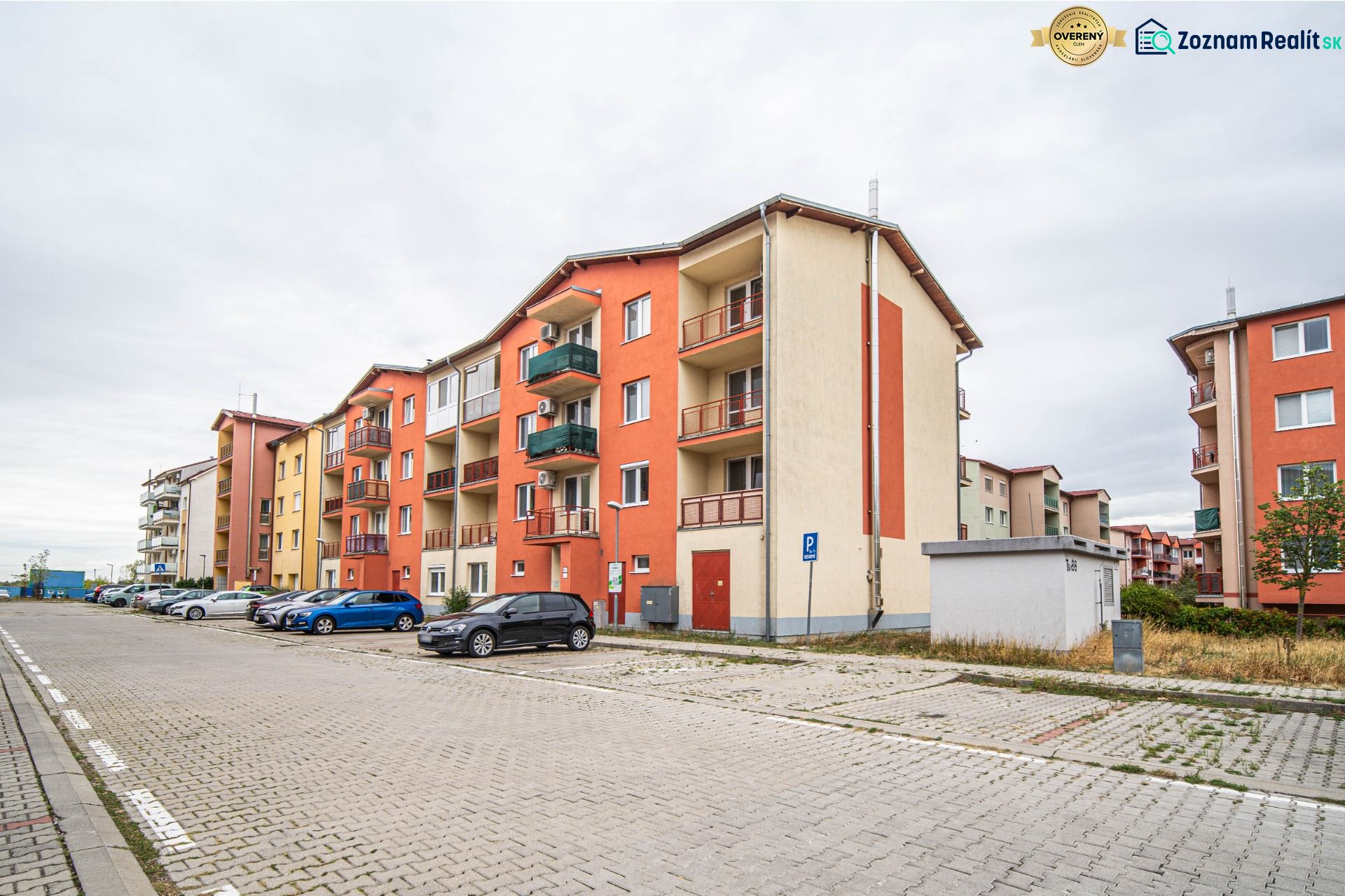 Apartment building on Veltlínska Street in Pezinok with parking for a 2-room apartment.