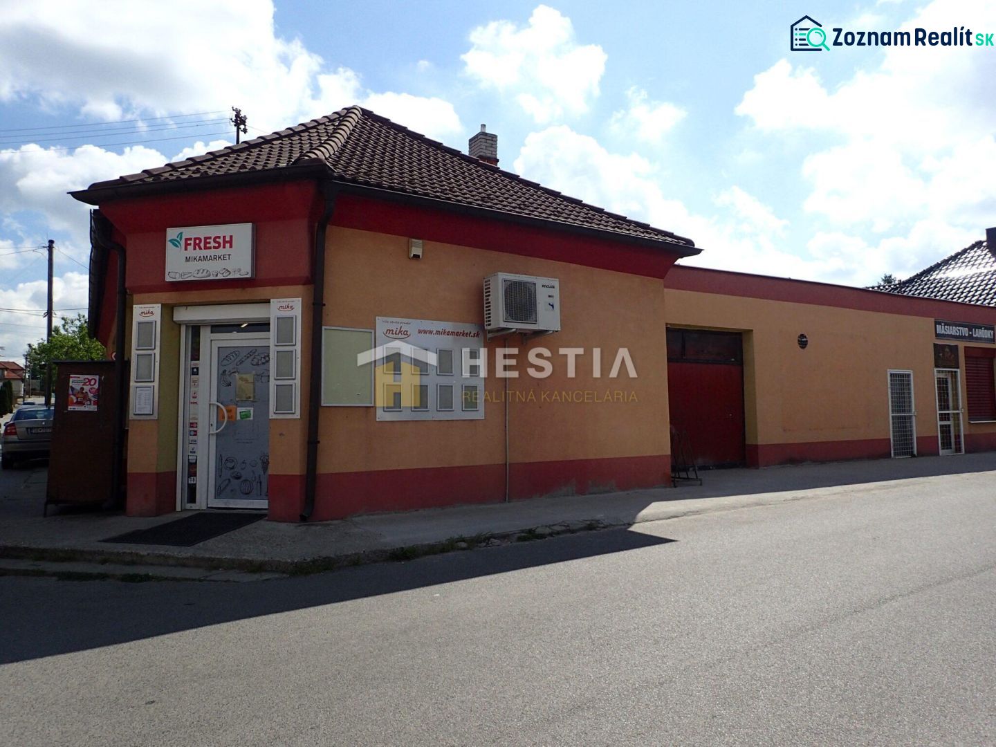 Commercial space in Borský Mikuláš with a brown roof and facade.