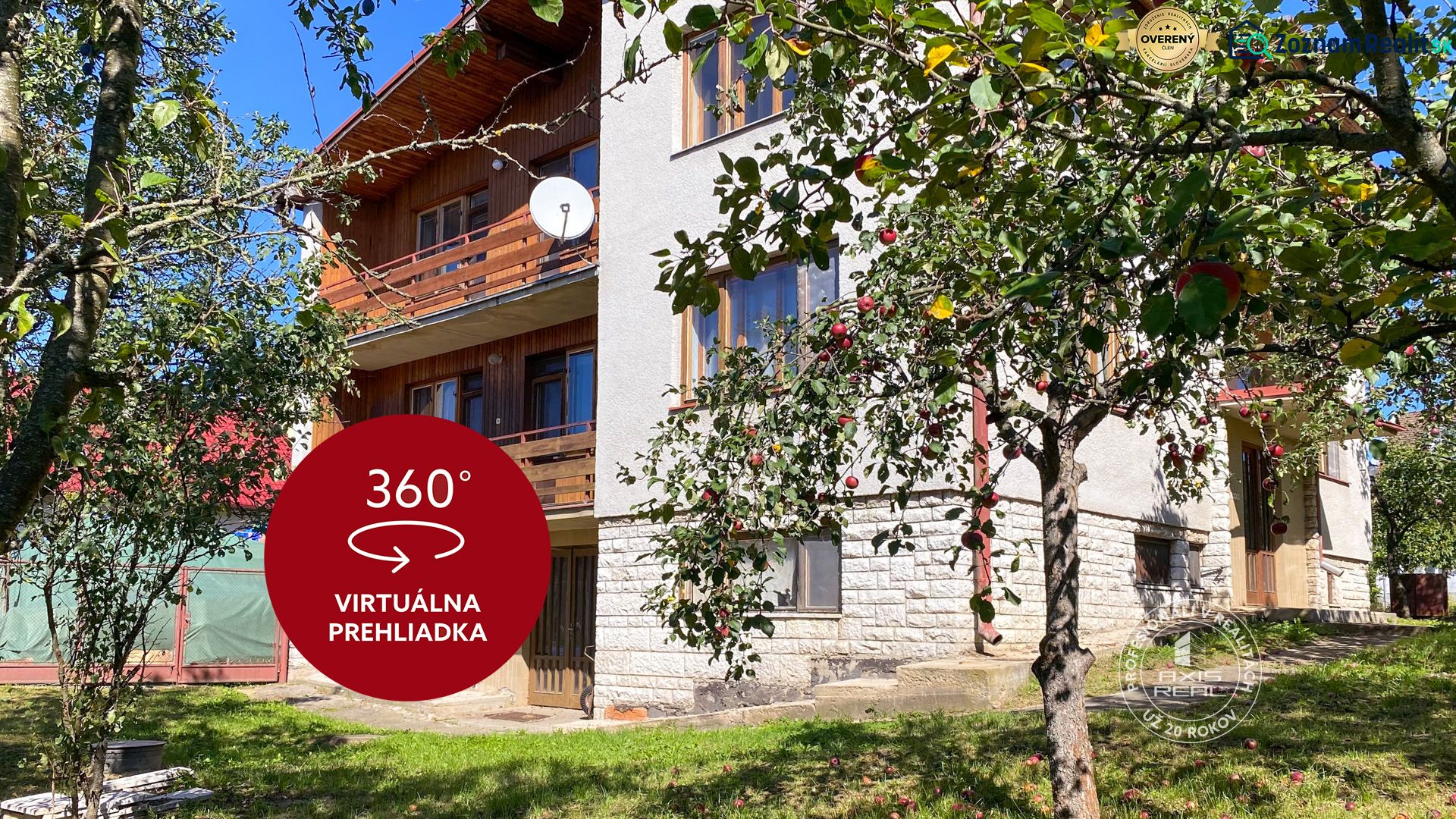 A family house on 17. novembra Street in Stará Ľubovňa with fruit trees in the garden.