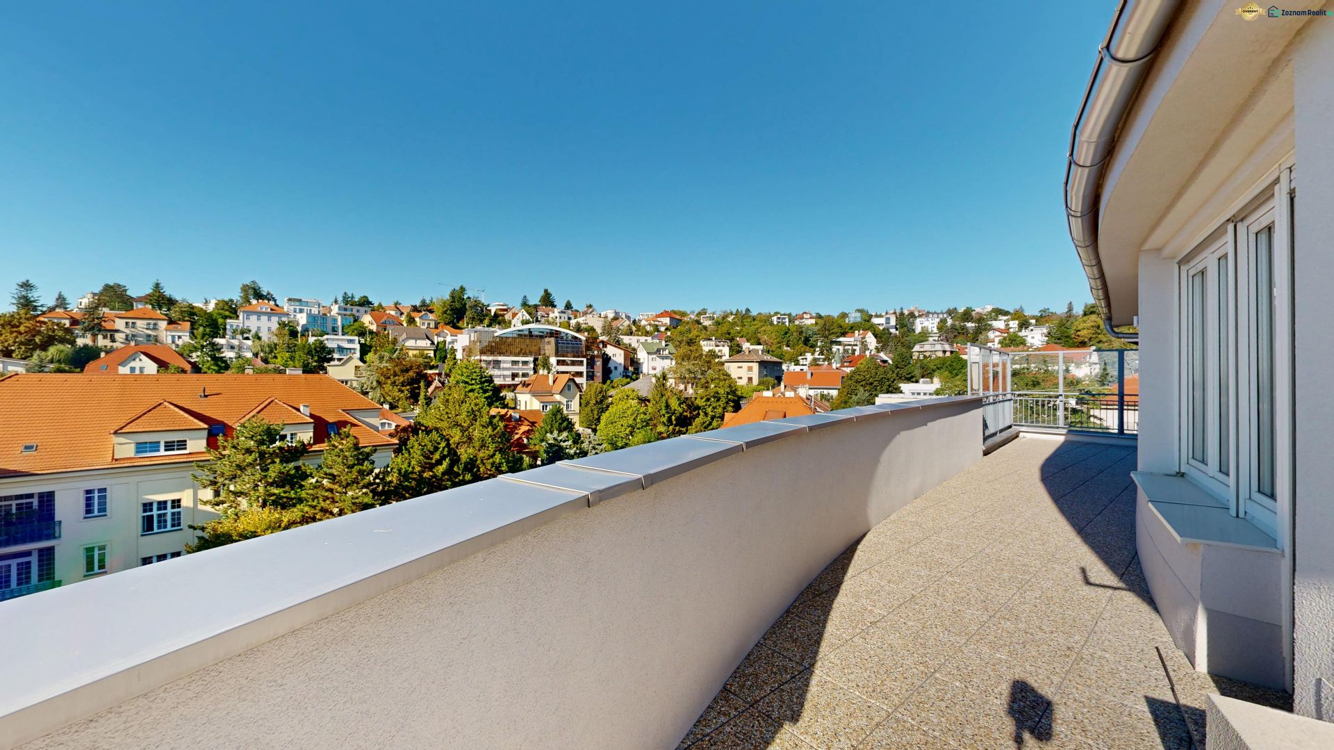 A terrace with a view of family houses and greenery in Bratislava - Old Town, Šulekova.