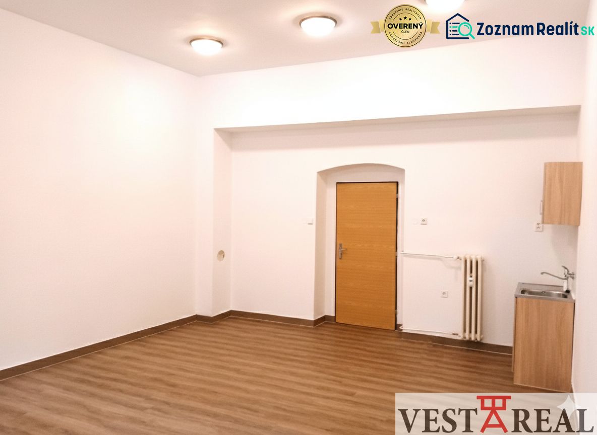 Offices with wood-patterned flooring, white walls, and a sink.
