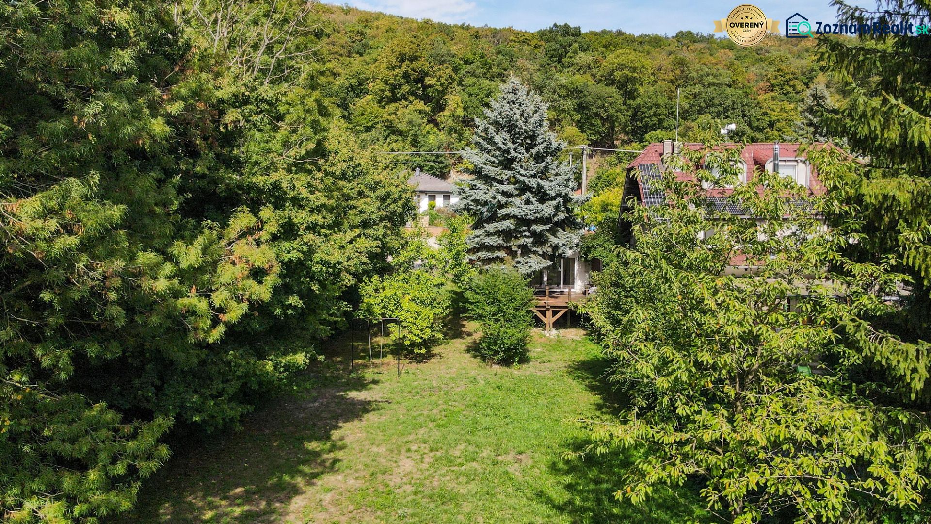 A garden surrounded by greenery near recreational plots on Devínska cesta in Bratislava - Devín.