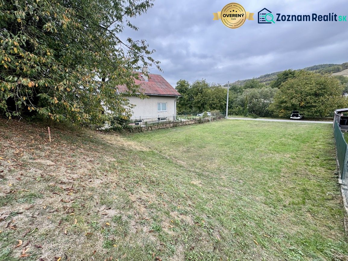 A grassy plot for residential use in the village of Medzianky suitable for building a house.